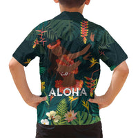 Hawaii Hula Girl Vintage Family Matching Tank Maxi Dress and Hawaiian Shirt Tropical Forest LT7 - Polynesian Pride