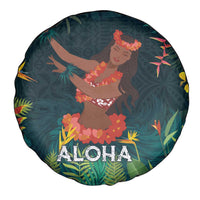 Hawaii Hula Girl Vintage Spare Tire Cover Tropical Forest
