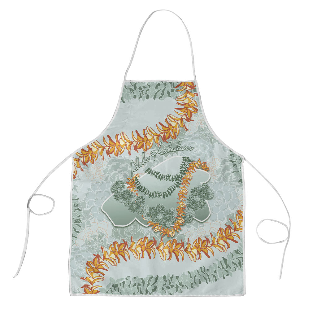 Hawaii Kaho'olawe Island Flowers Lei Apron Silver Hinahina Kū Kahakai