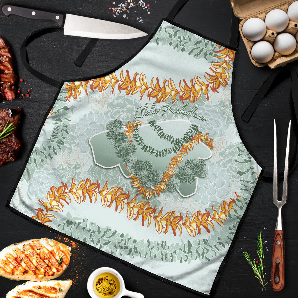 Hawaii Kaho'olawe Island Flowers Lei Apron Silver Hinahina Kū Kahakai