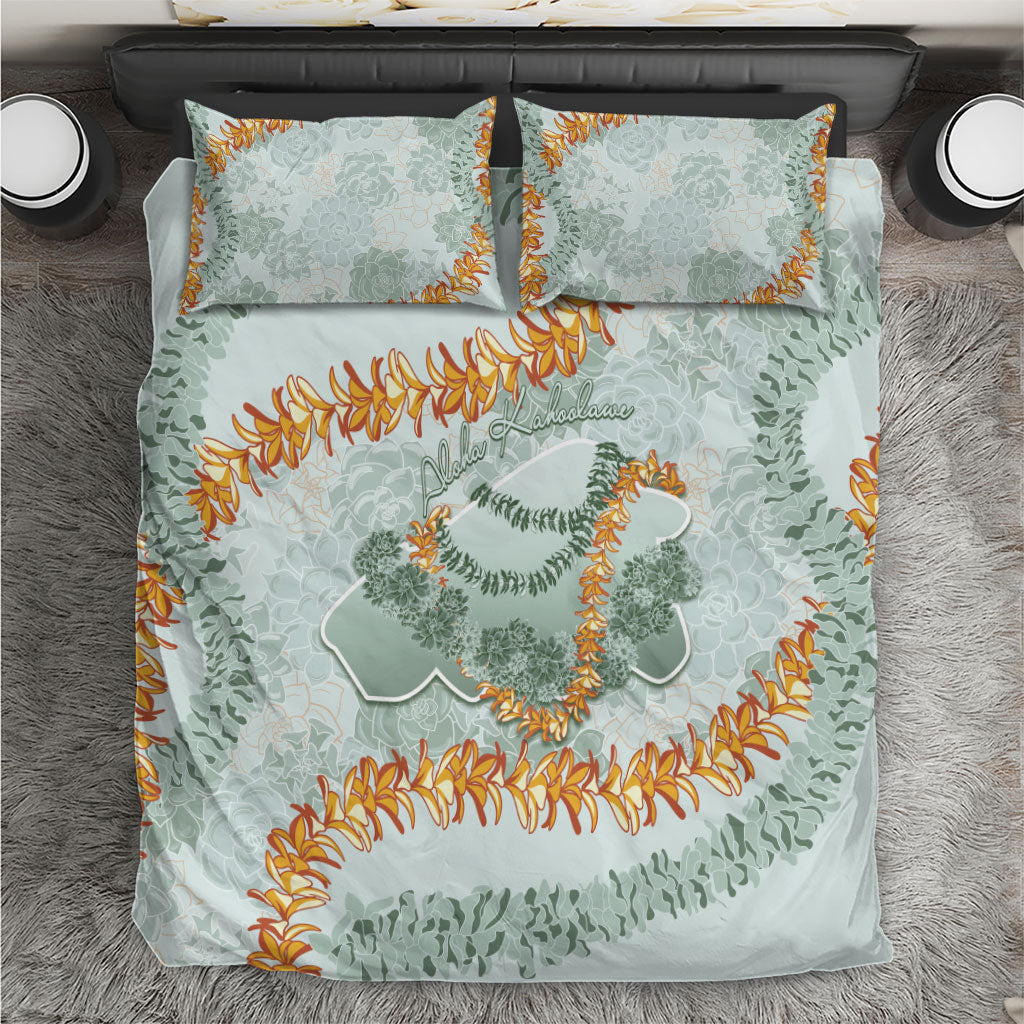 Hawaii Kaho'olawe Island Flowers Lei Bedding Set Silver Hinahina Kū Kahakai
