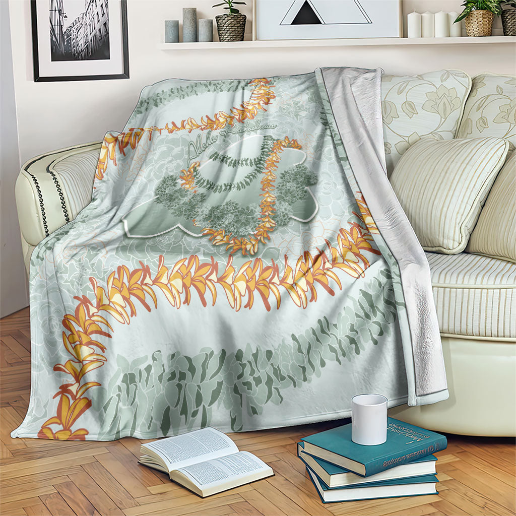 Hawaii Kaho'olawe Island Flowers Lei Blanket Silver Hinahina Kū Kahakai LT7 Silver - Polynesian Pride