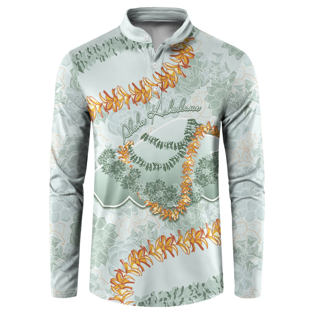 Hawaii Kaho'olawe Island Flowers Lei Button Sweatshirt Silver Hinahina Kū Kahakai