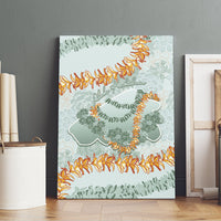 Hawaii Kaho'olawe Island Flowers Lei Canvas Wall Art Silver Hinahina Kū Kahakai