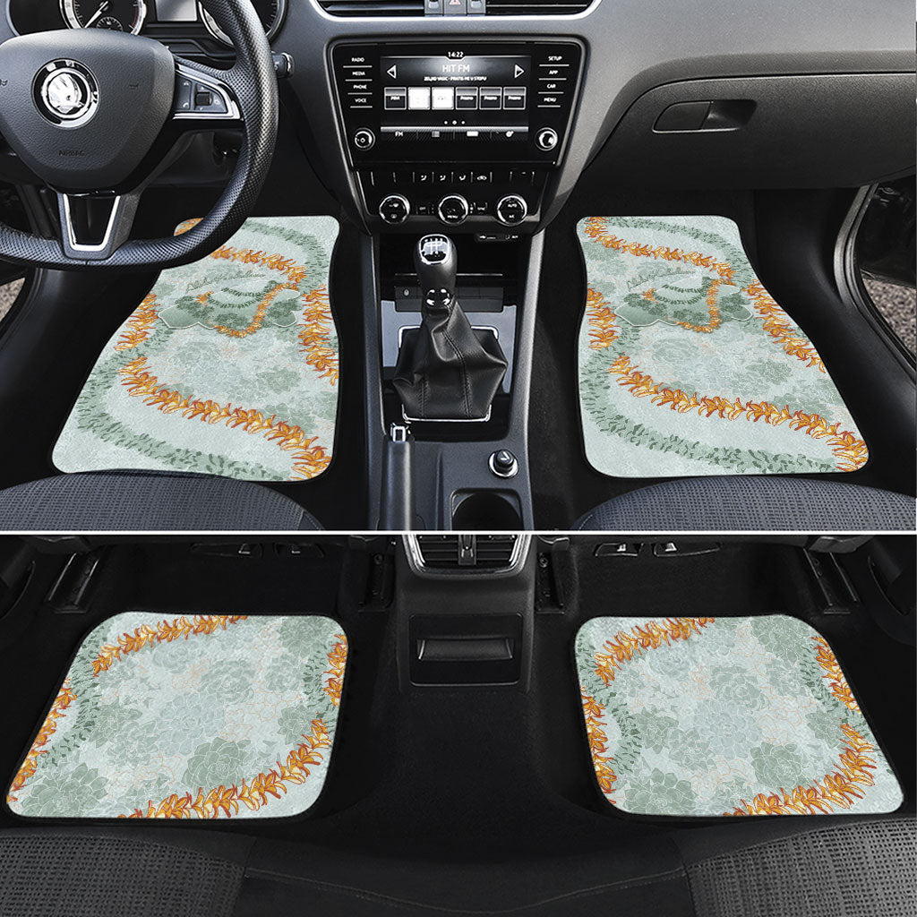 Hawaii Kaho'olawe Island Flowers Lei Car Mats Silver Hinahina Kū Kahakai