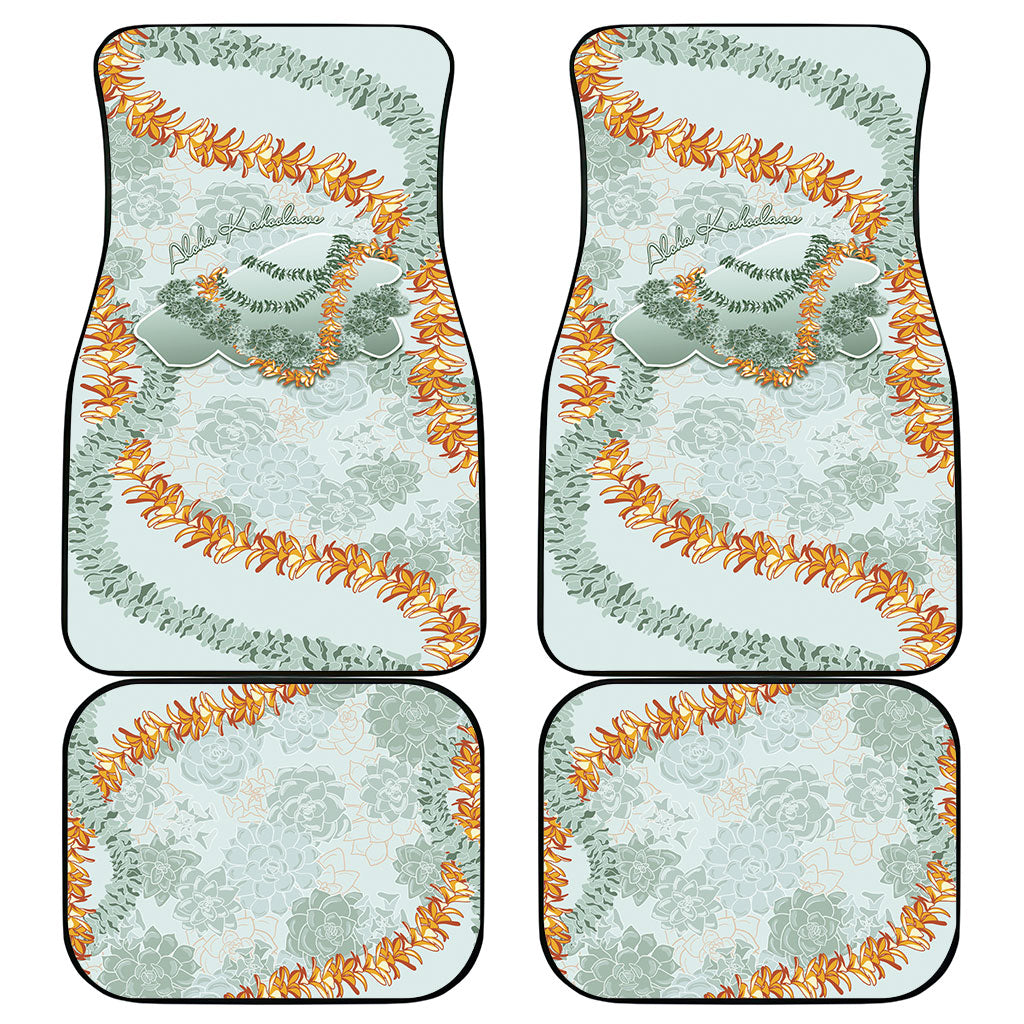 Hawaii Kaho'olawe Island Flowers Lei Car Mats Silver Hinahina Kū Kahakai