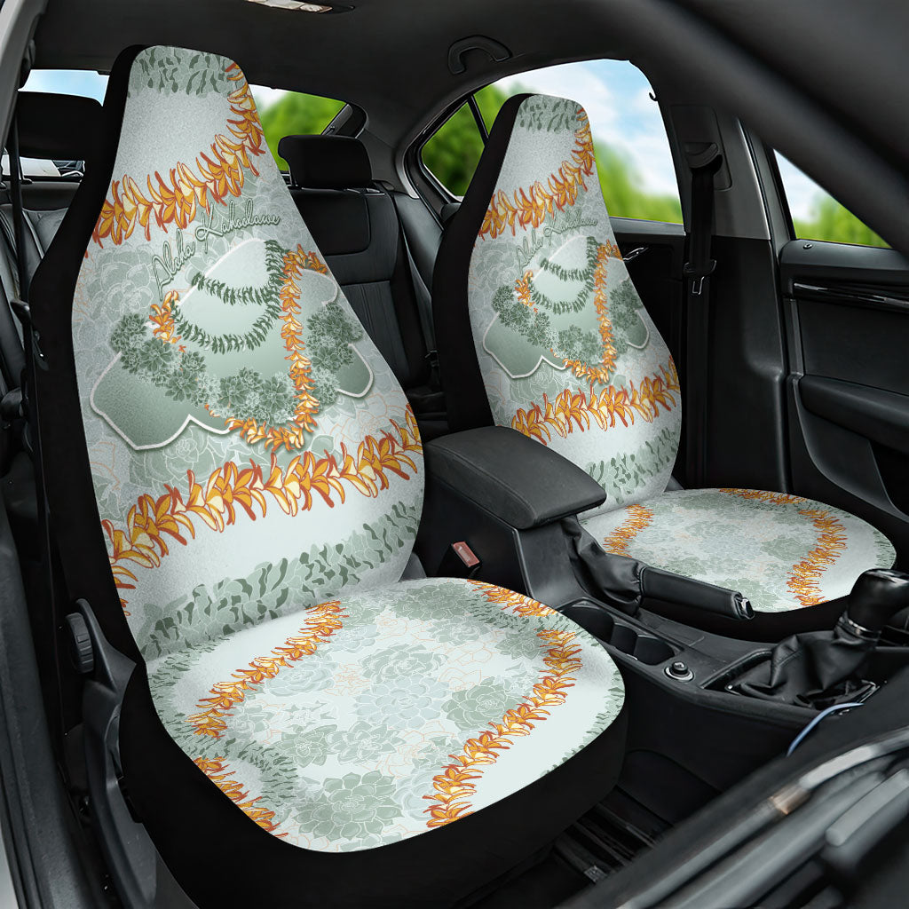 Hawaii Kaho'olawe Island Flowers Lei Car Seat Cover Silver Hinahina Kū Kahakai