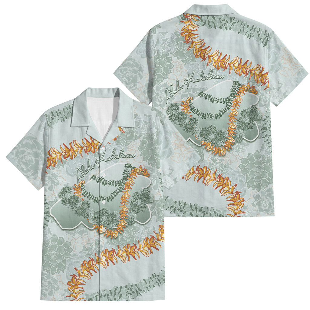 Hawaii Kaho'olawe Island Flowers Lei Family Matching Mermaid Dress and Hawaiian Shirt Silver Hinahina Kū Kahakai