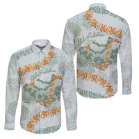 Hawaii Kaho'olawe Island Flowers Lei Family Matching Mermaid Dress and Hawaiian Shirt Silver Hinahina Kū Kahakai