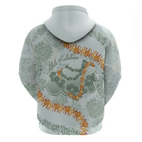 Hawaii Kaho'olawe Island Flowers Lei Hoodie Silver Hinahina Kū Kahakai