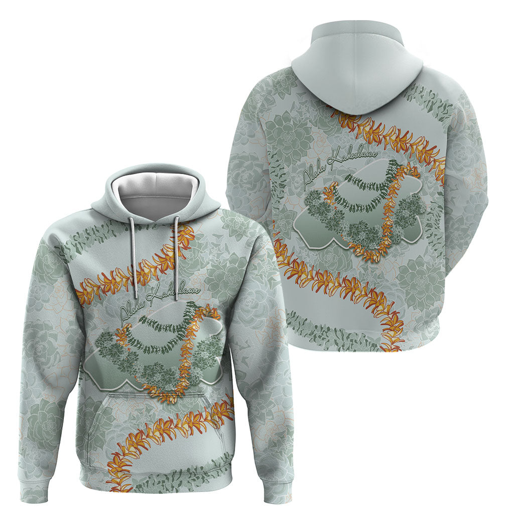 Hawaii Kaho'olawe Island Flowers Lei Hoodie Silver Hinahina Kū Kahakai