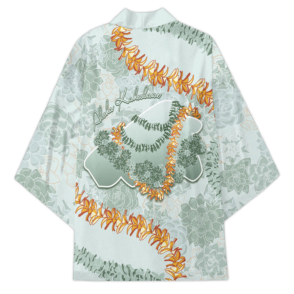 Hawaii Kaho'olawe Island Flowers Lei Kimono Silver Hinahina Kū Kahakai