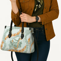 Hawaii Kaho'olawe Island Flowers Lei Leather Bag Silver Hinahina Kū Kahakai