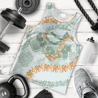Hawaii Kaho'olawe Island Flowers Lei Men Tank Top Silver Hinahina Kū Kahakai