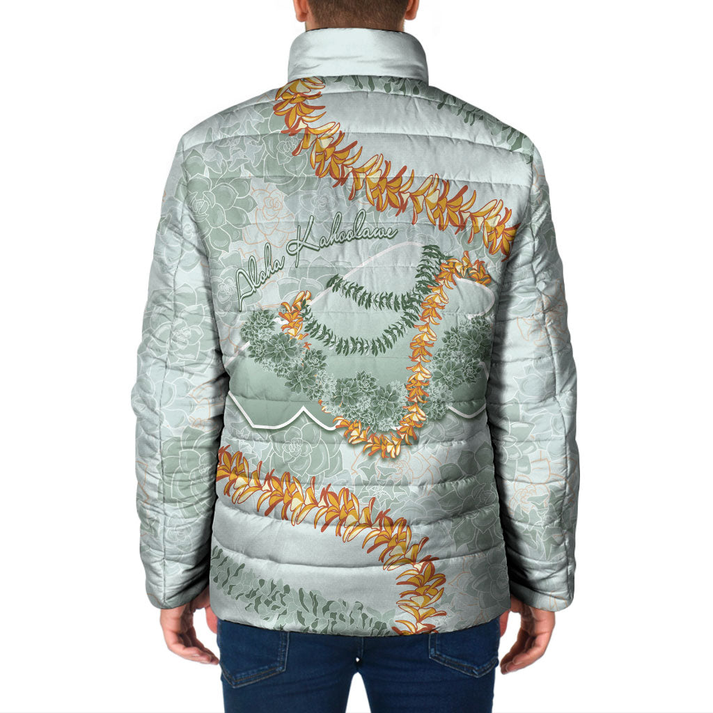 Hawaii Kaho'olawe Island Flowers Lei Padded Jacket Silver Hinahina Kū Kahakai