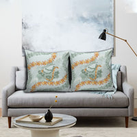 Hawaii Kaho'olawe Island Flowers Lei Pillow Cover Silver Hinahina Kū Kahakai