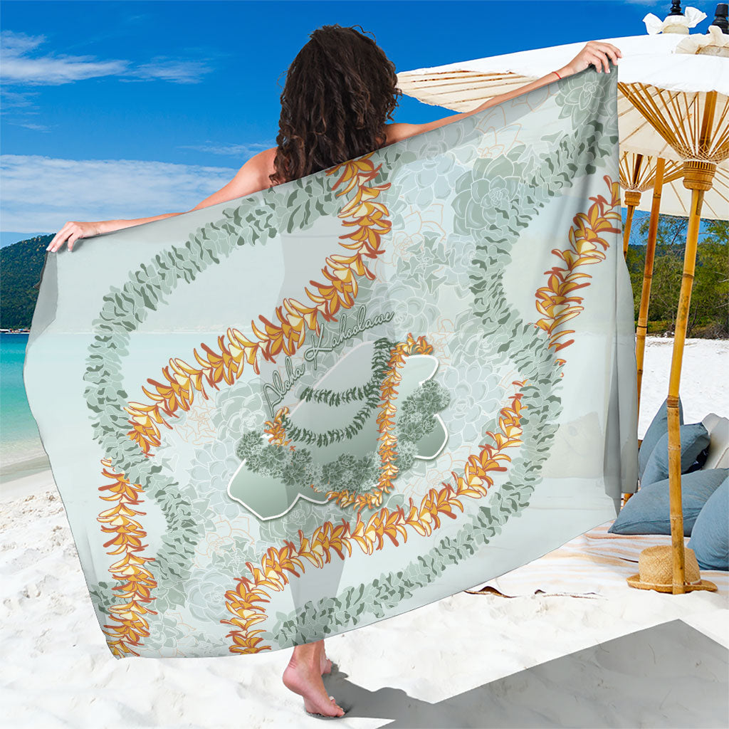 Hawaii Kaho'olawe Island Flowers Lei Sarong Silver Hinahina Kū Kahakai LT7 One Size 44 x 66 inches Silver - Polynesian Pride