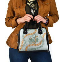 Hawaii Kaho'olawe Island Flowers Lei Shoulder Handbag Silver Hinahina Kū Kahakai