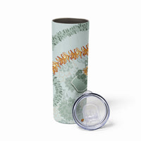 Hawaii Kaho'olawe Island Flowers Lei Skinny Tumbler Silver Hinahina Kū Kahakai