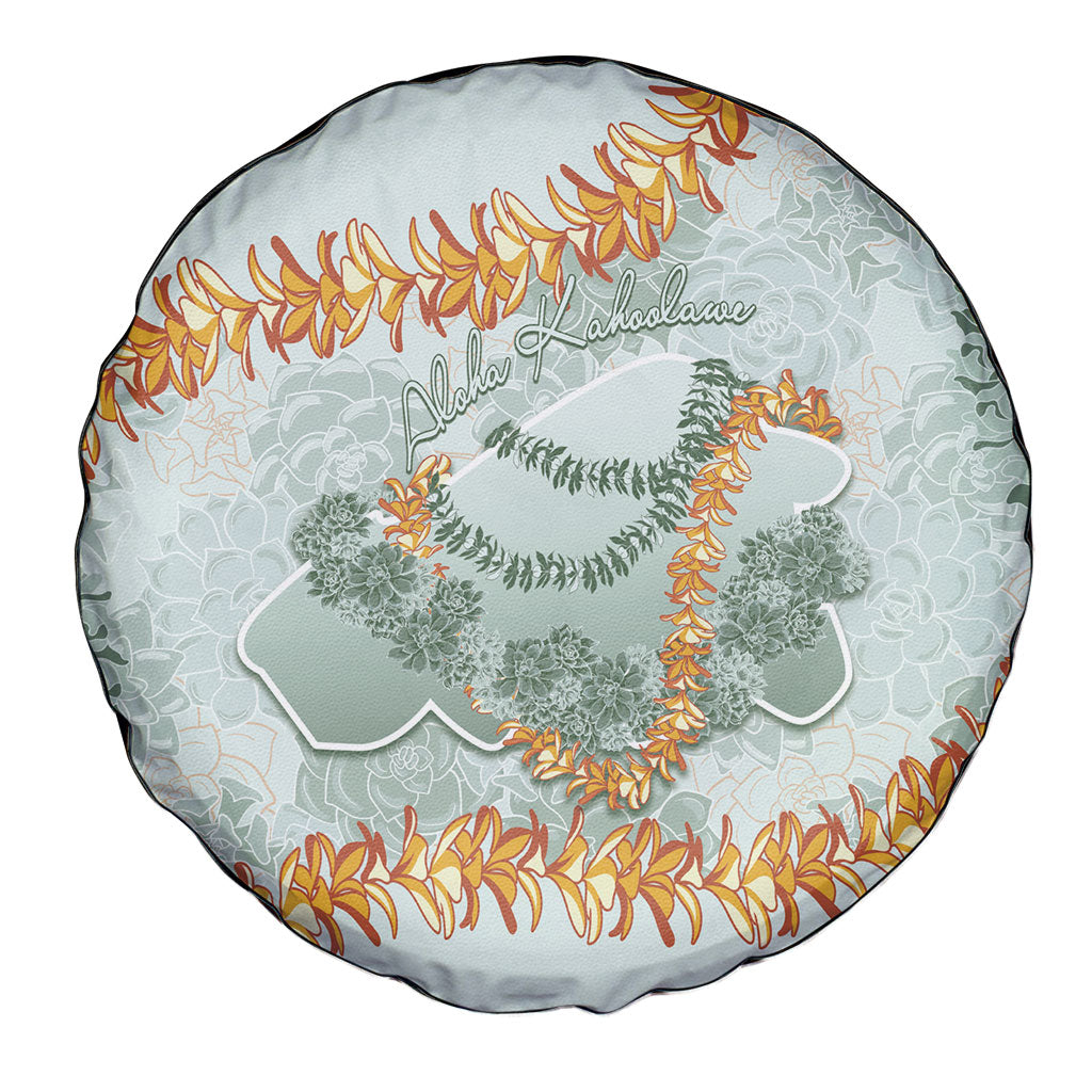 Hawaii Kaho'olawe Island Flowers Lei Spare Tire Cover Silver Hinahina Kū Kahakai