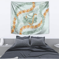 Hawaii Kaho'olawe Island Flowers Lei Tapestry Silver Hinahina Kū Kahakai