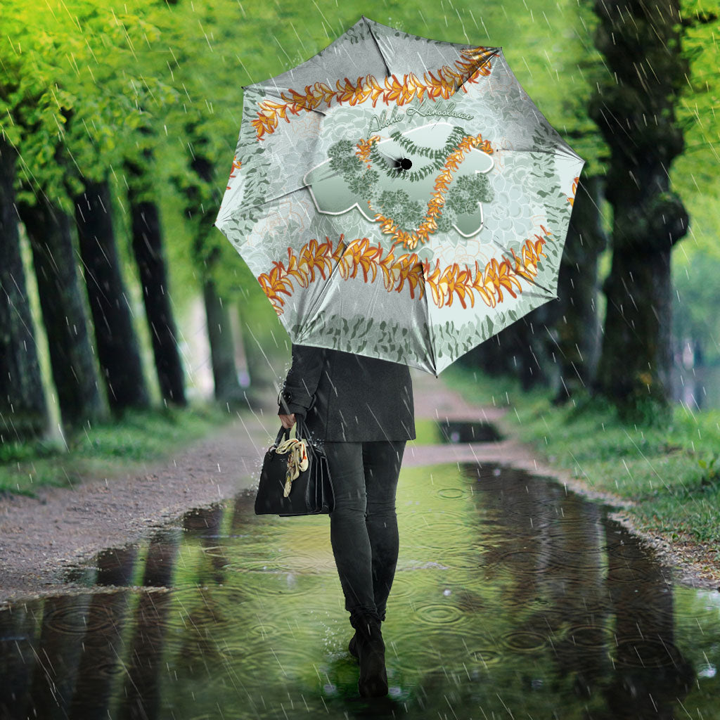 Hawaii Kaho'olawe Island Flowers Lei Umbrella Silver Hinahina Kū Kahakai