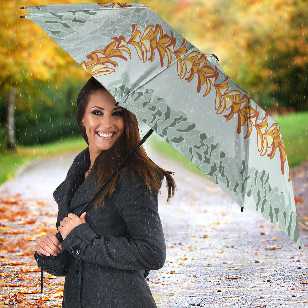 Hawaii Kaho'olawe Island Flowers Lei Umbrella Silver Hinahina Kū Kahakai