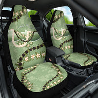 Hawaii Molokai Island Flowers Lei Car Seat Cover Kukui Nut Mossy Green