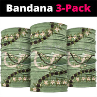 Hawaii Molokai Island Flowers Lei Neck Gaiter Kukui Nut Mossy Green