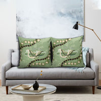 Hawaii Molokai Island Flowers Lei Pillow Cover Kukui Nut Mossy Green