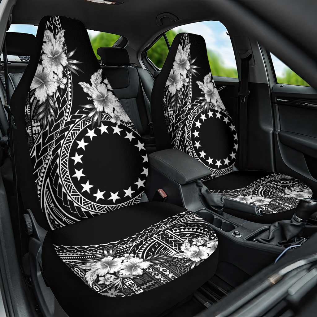 Kia Orana Cook Islands Car Seat Cover Tiare and Stars LT7 One Size Black - Polynesian Pride