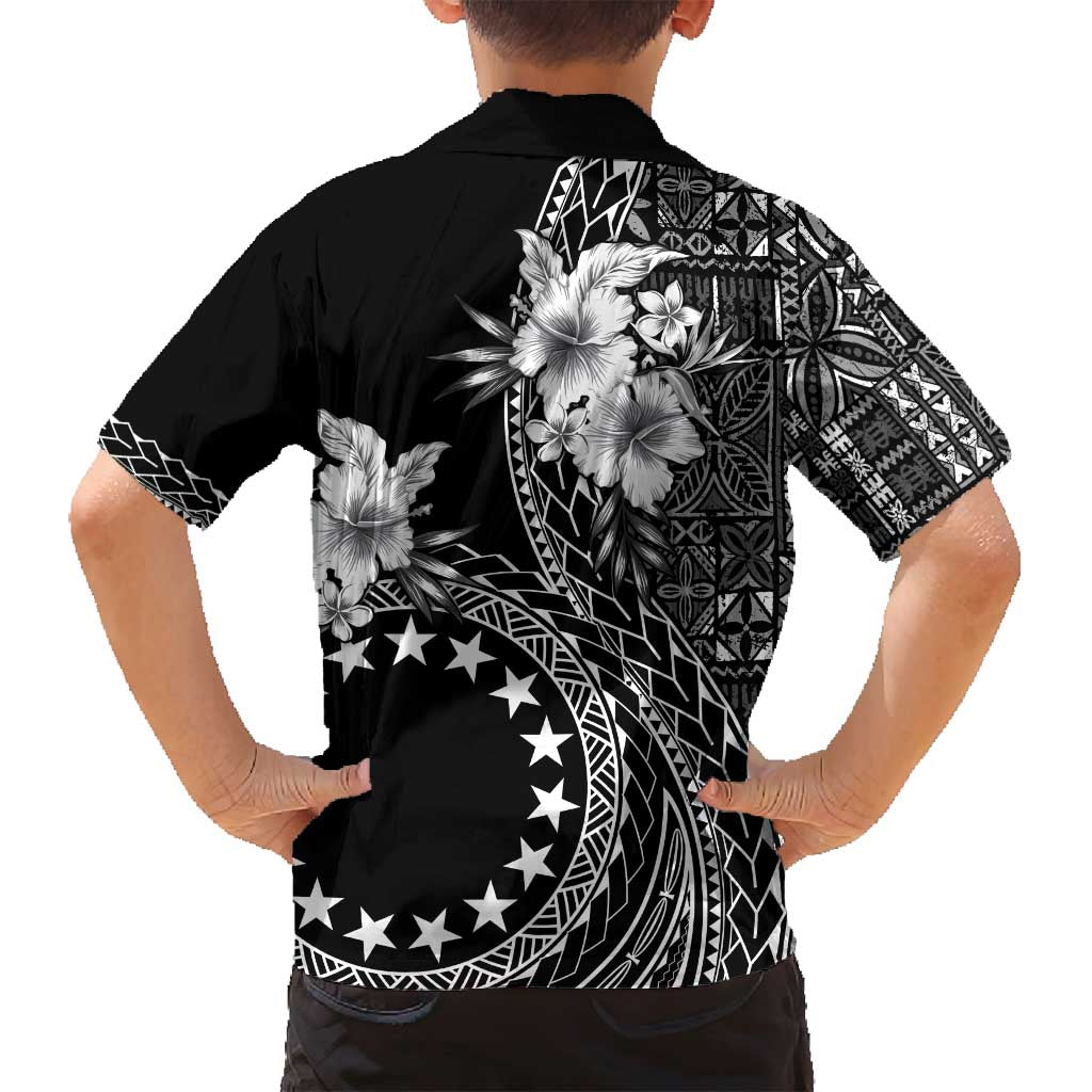 Kia Orana Cook Islands Family Matching Long Sleeve Bodycon Dress and Hawaiian Shirt Tiare and Stars