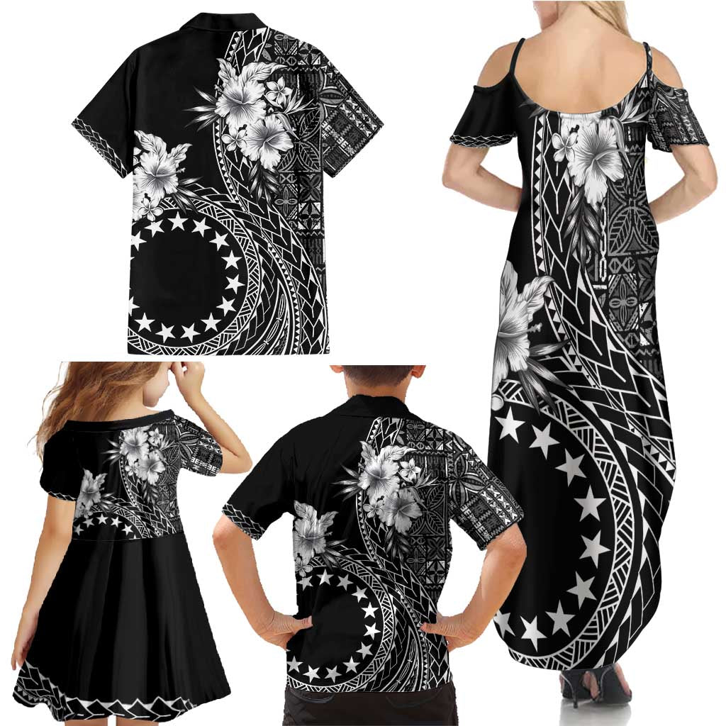 Kia Orana Cook Islands Family Matching Summer Maxi Dress and Hawaiian Shirt Tiare and Stars LT7 - Polynesian Pride