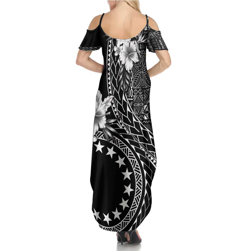 Kia Orana Cook Islands Family Matching Summer Maxi Dress and Hawaiian Shirt Tiare and Stars LT7 - Polynesian Pride