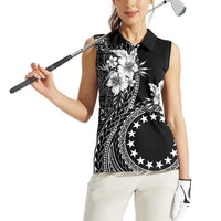 Kia Orana Cook Islands Women Sleeveless Polo Shirt Tiare and Stars LT7 - Polynesian Pride