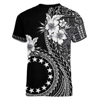 Kia Orana Cook Islands Women V-Neck T-Shirt Tiare and Stars LT7 - Polynesian Pride
