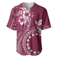 Kia Orana Cook Islands Baseball Jersey Tiare and Stars - Maroon LT7 Maroon - Polynesian Pride