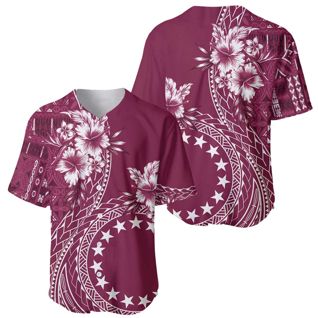 Kia Orana Cook Islands Baseball Jersey Tiare and Stars - Maroon LT7 - Polynesian Pride