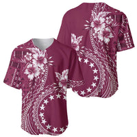Kia Orana Cook Islands Baseball Jersey Tiare and Stars - Maroon LT7 - Polynesian Pride