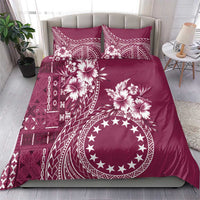 Kia Orana Cook Islands Bedding Set Tiare and Stars - Maroon LT7 - Polynesian Pride
