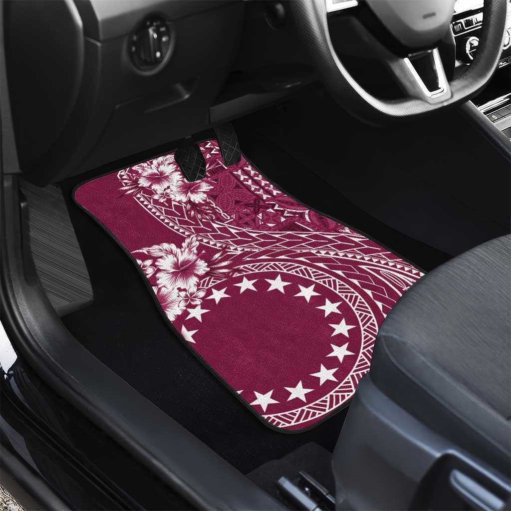 Kia Orana Cook Islands Car Mats Tiare and Stars - Maroon