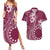 Kia Orana Cook Islands Couples Matching Summer Maxi Dress and Hawaiian Shirt Tiare and Stars - Maroon
