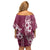 Kia Orana Cook Islands Family Matching Off Shoulder Short Dress and Hawaiian Shirt Tiare and Stars - Maroon