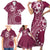 Kia Orana Cook Islands Family Matching Short Sleeve Bodycon Dress and Hawaiian Shirt Tiare and Stars - Maroon