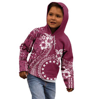 Kia Orana Cook Islands Kid Hoodie Tiare and Stars - Maroon