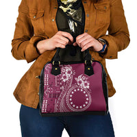 Kia Orana Cook Islands Shoulder Handbag Tiare and Stars - Maroon
