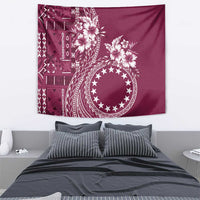 Kia Orana Cook Islands Tapestry Tiare and Stars - Maroon LT7 - Polynesian Pride