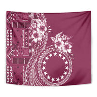 Kia Orana Cook Islands Tapestry Tiare and Stars - Maroon LT7 - Polynesian Pride