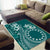 Kia Orana Cook Islands Area Rug Tiare and Stars - Teal