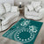 Kia Orana Cook Islands Area Rug Tiare and Stars - Teal